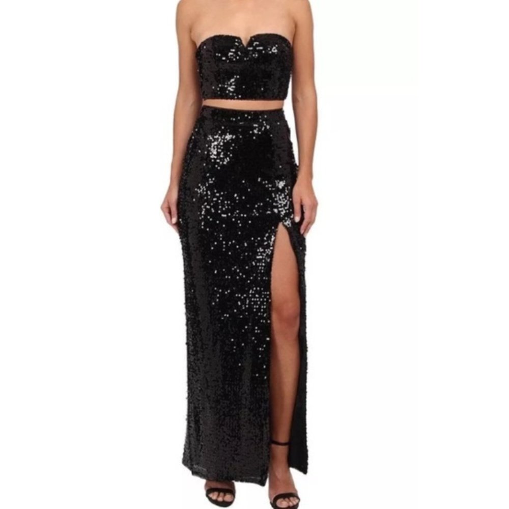 Aidan Mattox Sequin 2 Piece Gown